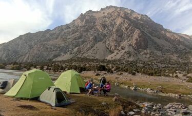 Trekking in Pamir mountains